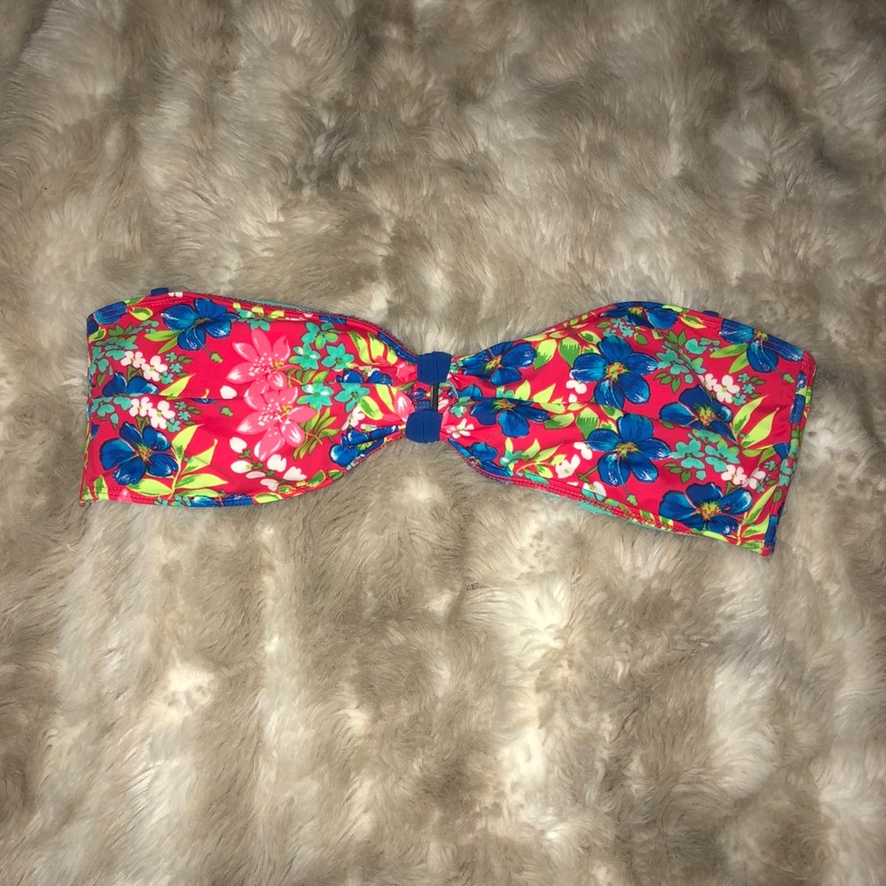 Strapless floral Hollister bikini top